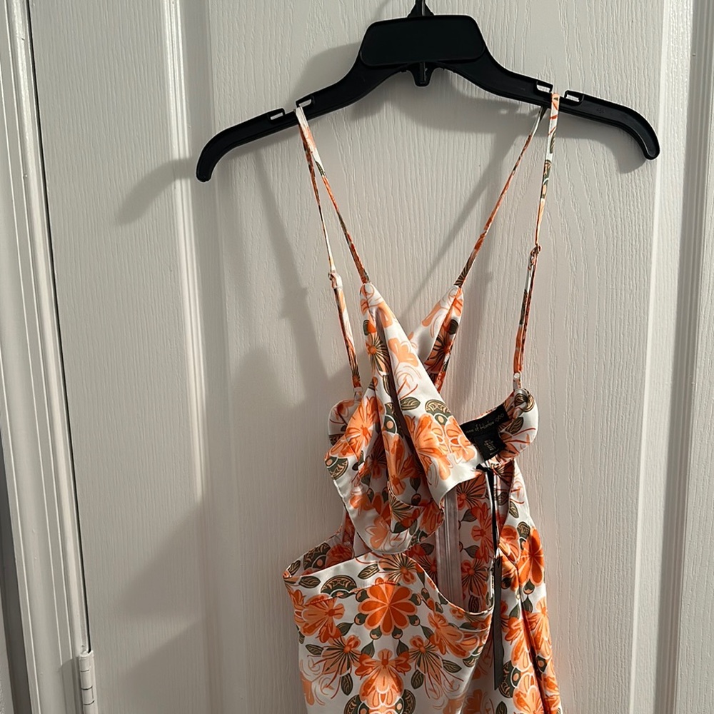 House of Harlow 1960 Orange Floral Cut-out Strappy Maxi Dress. Brand NWT - Picture 4 of 12